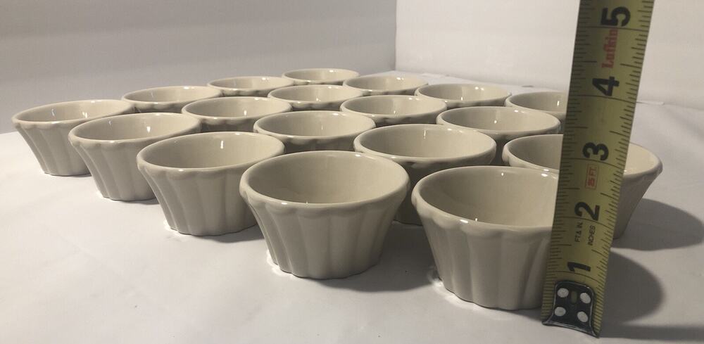 1988 HALL U.S.A. #832 (PAT. PENDING) Cream Ceramic Dish 3.5”x1.75” Lot Of 18